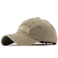 Vintage washed olive green baseball cap with embroidered lettering and a curved brim - Adjustable / Washed Khaki