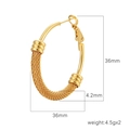 Detailed view of 36mm gold mesh hoop earrings with precise size and weight dimensions - Large (36mm) / Gold