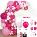 97pcs pink and rose gold balloon arch kit with various sizes for birthday party decoration - Rose Red Set 03