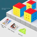 2x2 3x3 4x4 speed cube set with stand and manual for kids professional competition - 2x2 3x3 4x4 Stickerless Set