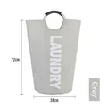 Grey 72cm large waterproof foldable laundry basket with round aluminum handles - Light Grey LAUNDRY Style (38x72cm)
