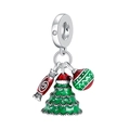 Detailed macro view of colorful Christmas tree and candy enamel charm bead for DIY bracelets - Christmas Tree Candy Ornament Style (4)