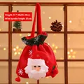 Christmas Santa Claus gift bag in red felt with snowflake pattern and sturdy handle - Santa Claus