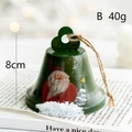 Campanella natalizia in metallo verde con motivo Babbo Natale e corda di iuta, 8cm - Stile B (Babbo Natale Verde) / 40g