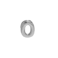 Polished silver brass balloon style letter O pendant charm for DIY necklaces - Letter O Pendant / White Gold