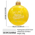 Yellow inflatable Christmas ball with Merry Christmas text and snowflake patterns - Christmas Ball / Yellow