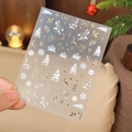 Golden and white 3D embossed Christmas nail stickers featuring snowflakes and deer YT4367 - Embossed Gilded Gold YT4367me / Gold/White