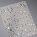 Autocollants ongles serpent 3D argentés avec motifs lune et étoiles, modèle M-490 luxe - Style de Serpent Argenté (M-490)