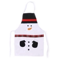Cartoon snowman Christmas apron with black top hat and plaid tie for holiday kitchen decor - F-W284 Snowman Apron
