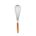 Cream silicone whisk with wooden handle from 12-piece non-stick cookware set - Whisk