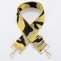 Tracolla regolabile per borsa con motivo mimetico giallo e nero e ganci dorati - No. 214 Camo Giallo Nero - Gancio Dorato