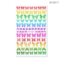 Rainbow gradient butterfly nail art stickers in colorful 3D design style, model ZY-037 - ZY-37 Holographic