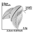 Silver leaf earrings 2.2cm size chart showing dimensions and weight in 304 stainless steel - Leaf Shape (D55) / Silver
