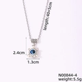 Silberne Schildkrötenkette mit blauem Evil Eye Anhänger und Maßen 40+5cm - Schildkröte Stil
