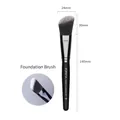 Angled foundation brush with black matte handle and two-tone synthetic fibers - 877 Angled Foundation Brush