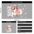 Pink and white 2026 snowman static cling window sticker with festive snowflakes - Pink Snowman Happy New Year (40*60cm)