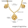Spécifications détaillées de taille et matériau pour collier pendentif cœur et perles - Collier DIY Cœur Perle de Coquillage Doré (TXP519MB51021)
