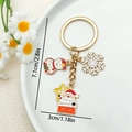 Porte-clés de Noël doré avec pendentifs Père Noël, bonhomme de neige et flocon - Style Bonhomme de Neige Père Noël Flocon (ER821)
