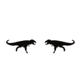 Minimalist black dinosaur silhouette stud earrings for women in sleek matte finish - Dinosaur / Black