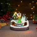Luminous Christmas music box with rotating train and snowy tree festive table decoration - Christmas Tree
