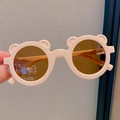 Pink bear ear sunglasses for kids with matte frames and protective brown lenses - 1002 Pink (Bear Ears)