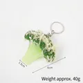 Brokkoli Tempura Schlüsselanhänger aus PVC mit Metallring, Größe 6cm, Gewicht 40g - Panierter Brokkoli - Schlüsselanhänger