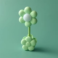 Mini magnetic pale green flower night light with clip base for bedside desk use - Flower Clip Lamp (LD39) / Green