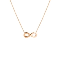 Collar minimalista con símbolo de infinito en oro rosa sobre fondo blanco limpio - Oro Rosa
