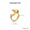Macro di un anello in acciaio inossidabile placcato oro 18K largo 18mm e pesante 9g - US 6 / Oro (KR110666-K)