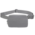 Waterproof nylon sports fanny pack in grey with adjustable strap and buckle closure - Carbon Gray