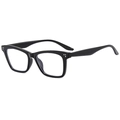 Classic black square frame sunglasses with silver rivet details on white background - Black Frame
