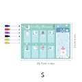 Weekly acrylic planner set with six colorful markers and dimensions 29.7x21cm - TYU093 Small Mint Alpaca (With 6 Pens)