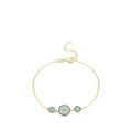Vergoldetes S925 Sterlingsilber Armband Böser Blick mit blauen und weißen Zirkonia - Gold
