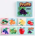 Detail of 4-page fruit-themed fabric book with colorful prints for early infant learning - Fruits Cognition