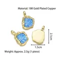 Gold-plated copper irregular pendant with blue stone inlay weighing 2.5g and 2.1cm size - Pendant E (Dark Blue)
