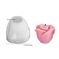 3D roos siliconen mal met roze kaars eindproduct en duidelijke maataanduiding - No. 1 Roos Bloem
