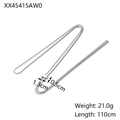 Detail view of 110cm silver snake chain with length and weight specifications - 110cm (21.0g) / Silver