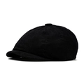 Classic black corduroy Miki hat with textured ribbed fabric and top button detail - Black