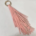 Portachiavi con nappa in pelle rosa e fibbia dorata per decorazione borse donna - Rosa