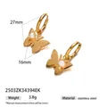 Boucles d'oreilles papillon dorées en acier inoxydable avec perles élégantes - Style Papillon de Perle / Or