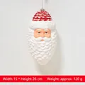 Santa Claus onion-shaped Christmas ornament in red and white, 15x26cm holiday hanging decor - Red White Santa Claus Head (15*26cm)