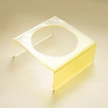 Translucent yellow acrylic pet bowl stand with U-shaped ergonomic raised design - Yellow Gradient Single Rack