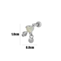 Silver steel cartilage piercing with heart and arrow design and zircon pendant - Heart with Arrow Zircon Pendant (8#) / Silver