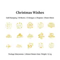 Lot de 30 autocollants de Noël dorés avec flocons et sapins pour décoration DIY - Voeux de Noël / 30 Feuilles
