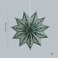 30cm green 3D hollow paper snowflake hanging ornament with white festive geometric patterns - 30cm Green 3D Multi-pointed Star