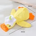 Yellow duck cat plush toy in waffle knit fabric with catnip, size 45x38cm variant - Yellow Duck with White Hat (Incl. Crinkle Catnip) / Oversized