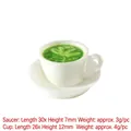 Miniature white coffee cup and saucer set with green matcha latte art for dollhouses - Matcha Bell Cup