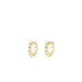 Chic 18K gold plated S925 sterling silver hoop earrings with five sparkling clear zircons - Gold Color White Stone