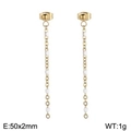 Lange goldene Quasten-Ohrringe mit weißen Perlen, Größe 50mm x 2mm, Gewicht 1g - Gold Metall Weiße Perlen (KE109148-Z)