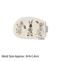 3D cartoon rabbit silicone mold for fondant DIY with three different bunny shapes - #3 Three Rabbits Group / Gray